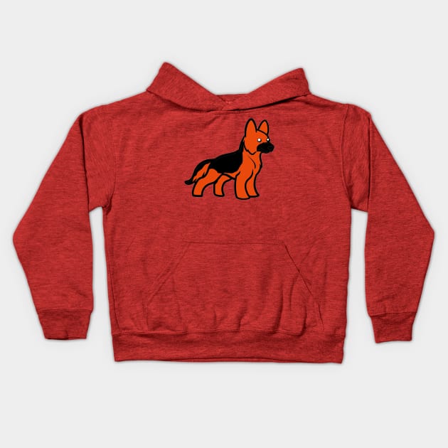 German shepherd black and red Kids Hoodie by Wanderingangel